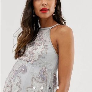 ASOS Beaded Light Blue Formal Gown 6